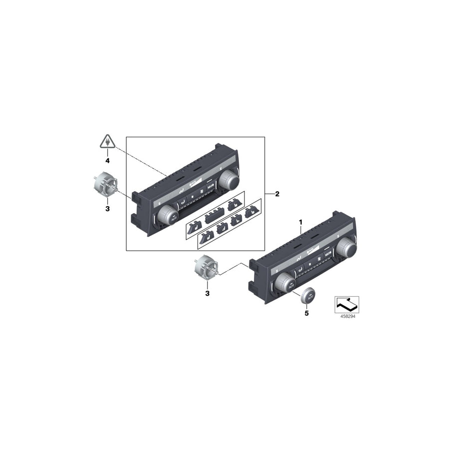 Genuine BMW 61319290751 F06 F07 F02 Rep. Kit, Climate Control Panel, Rear (Inc. Alpina B7LX, Alpina B7 & 520dX)