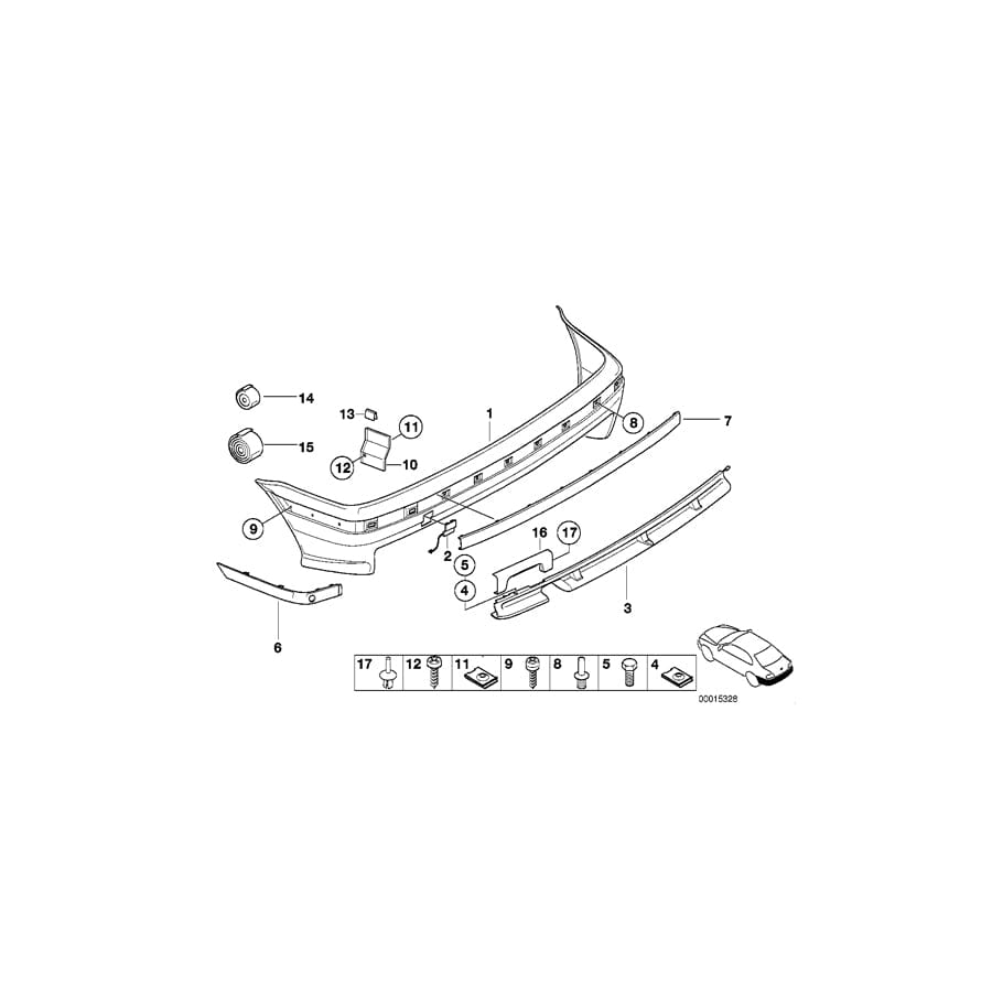 Genuine BMW 51122268588 E36 Foil M SCHWARZ (Inc. 316i 1.9)