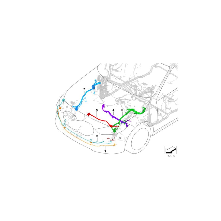 Genuine BMW 61128736649 F44 Set Of Cables, Front Bumper (Inc. 228iX, 220d & M235iX)