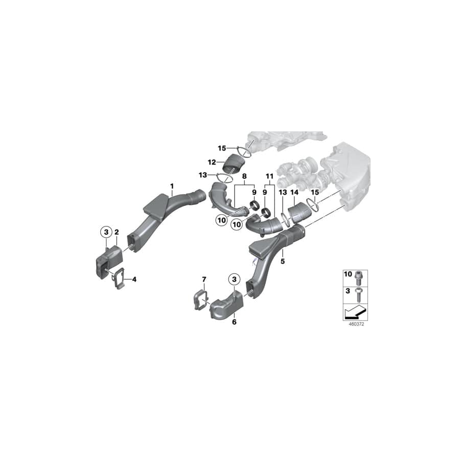 Genuine BMW 13717989302 F06 Air Channel 45143 (Inc. ALPINA B6)