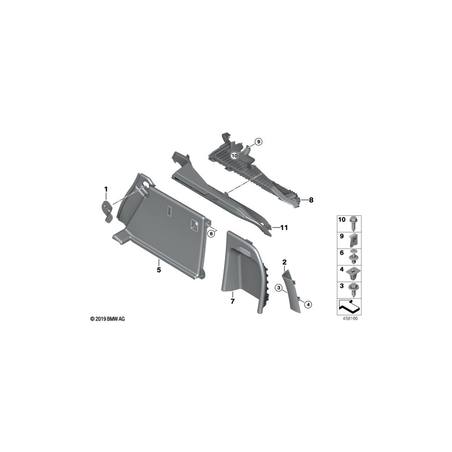 Genuine BMW 51477369186 Cover Seat-Back Clip, Right SCHWARZ (Inc. X6 50iX 4.4, X6 M & X6 35i)