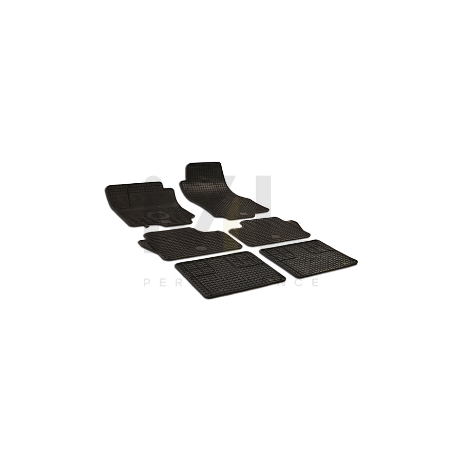 WALSER Tailored 50492 Floor mat set for OPEL Zafira B (A05) Elastomer, Front and Rear, Quantity: 6, Black
