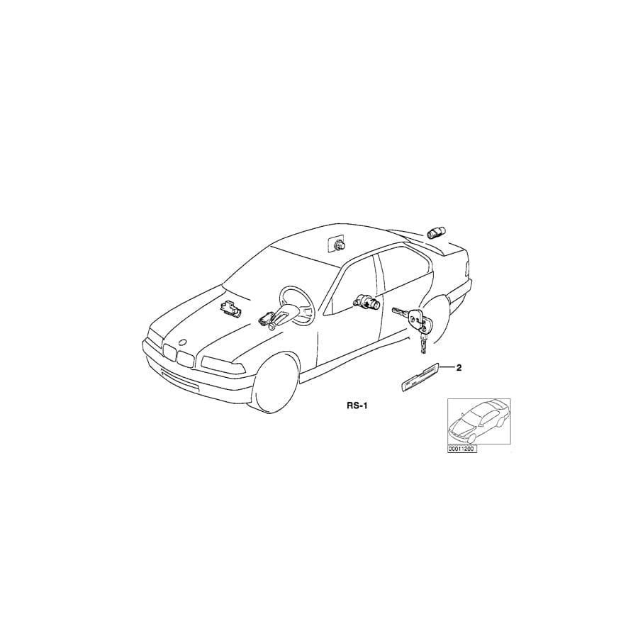 Genuine BMW 51218136008 E32 Repair Kit One-Key Locking System (Inc. 750i, 735i & 730i)