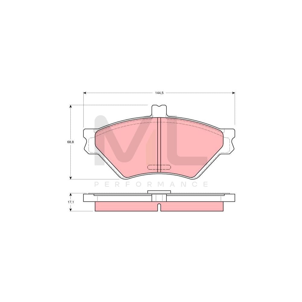 TRW Gdb1268 Brake Pad Set Not Prepared For Wear Indicator