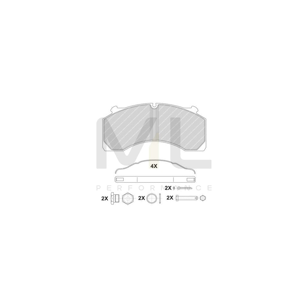Ferodo Premier FCV4352B Brake Pad Set Prepared for Wear Indicator, With Accessories