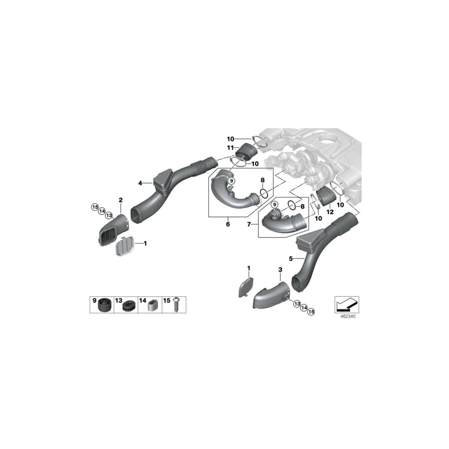 Genuine BMW 13718662934 G06 G05 G07 Intake Duct (Inc. X6 M50iX, X5 M50iX & X7 M50iX)