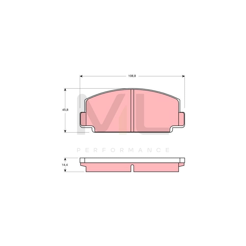 TRW Gdb130 Brake Pad Set Not Prepared For Wear Indicator