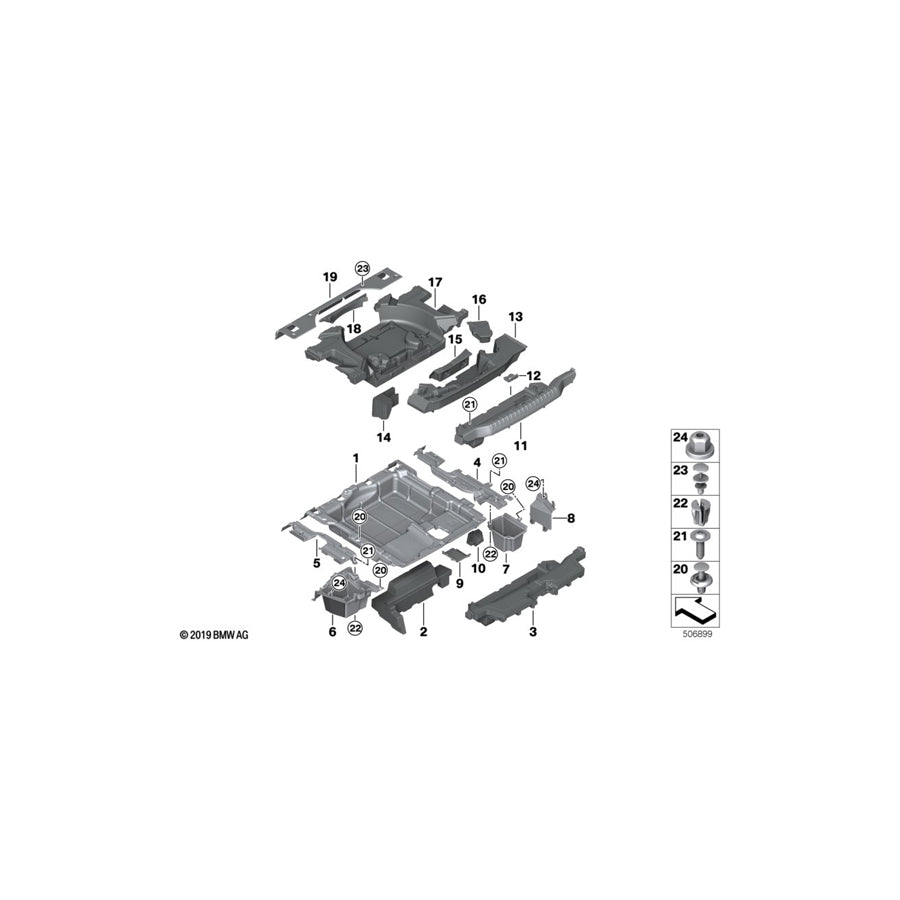 Genuine BMW 51477442111 G02 G01 Insert For Battery (Inc. X3 30i, X3 30iX & X4 M40dX)
