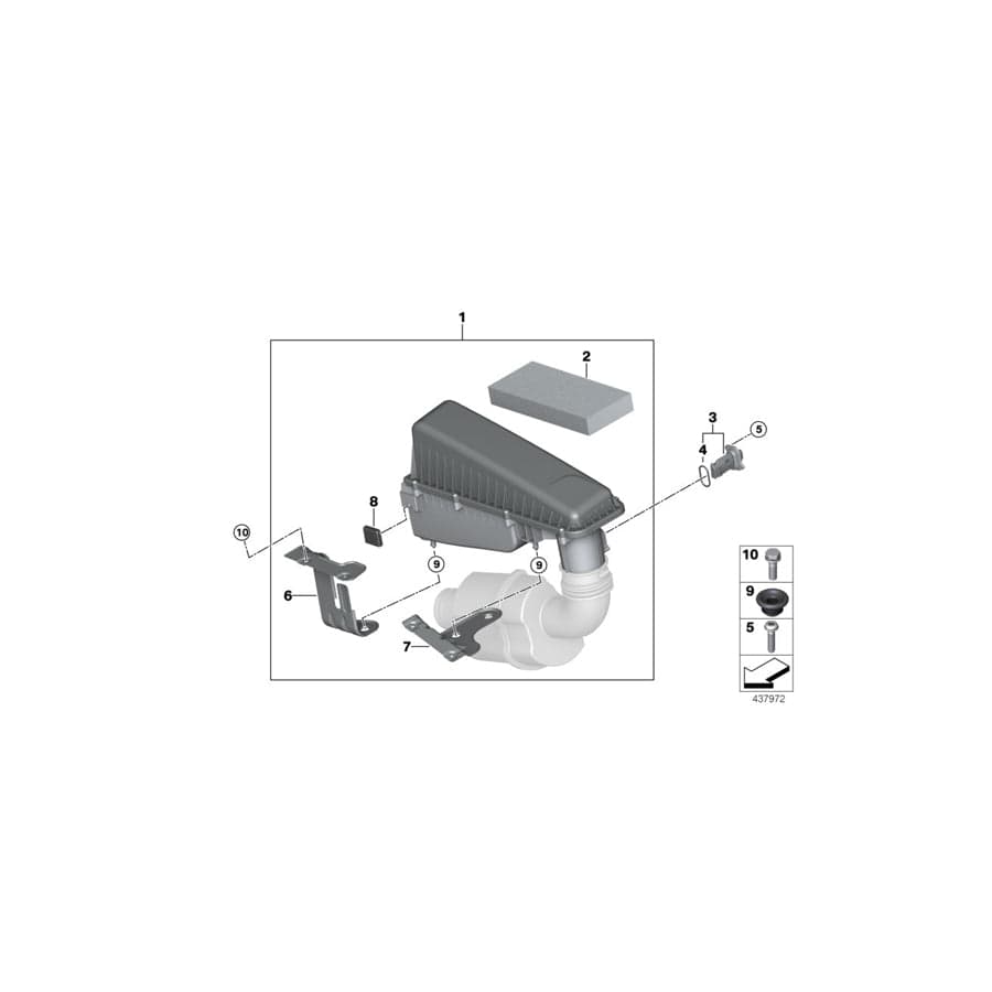 Genuine BMW 13718626744 F15 F16 Bracket Right (Inc. X5)