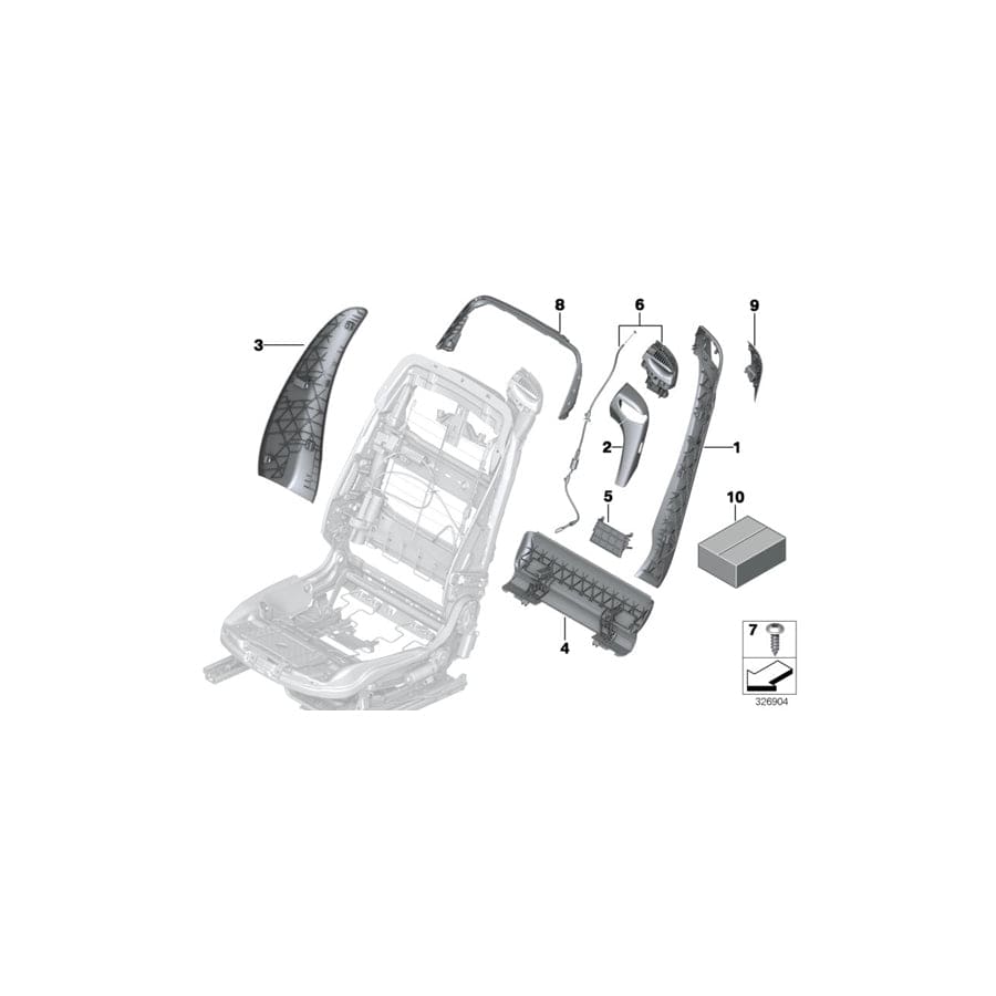 Genuine BMW 52108066657 F06 F13 Trim For Backrest, Outer Left SAKHIR ORANGE (Inc. M6)