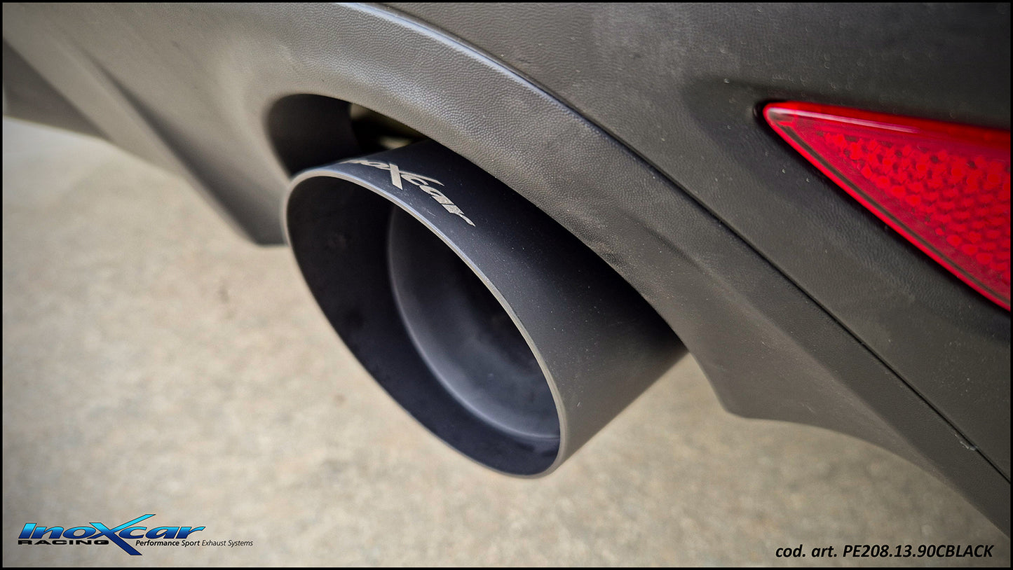 InoXcar PE208.13.90CBLACK PEUGEOT 208 MK2 1.2 (75cv) Rear Silencer With End Pipe Diam. 90 Racing Black Ceramic 1 | ML Performance UK Car Parts