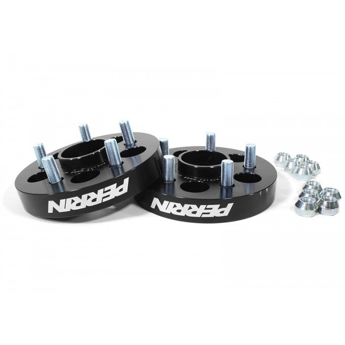 PERRIN PSP-WHL-026BK WHEEL SPACERS 25MM DRM STYLE FOR 02-14 WRX OR 5-100, 56MM HUB BLACK ANODIZED