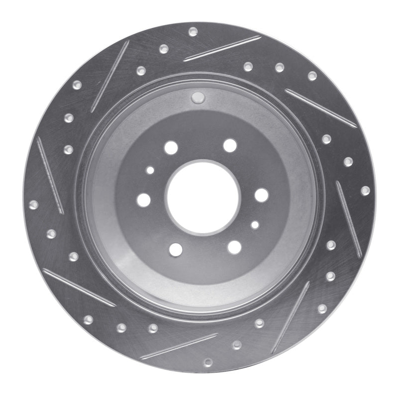 R1 Concepts R1 09-10 Kia BORREGO Rear Right Drilled & Slotted Silver Brake Rotor