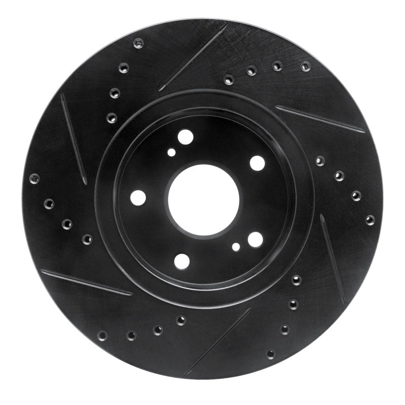 R1 Concepts R1 10-13 Suzuki Kizashi Front Right Drilled & Slotted Black Brake Rotor