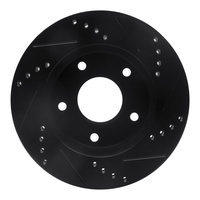 R1 Concepts R1 79-98 Buick Riviera Front/Rear Left Drilled & Slotted Black Brake Rotor