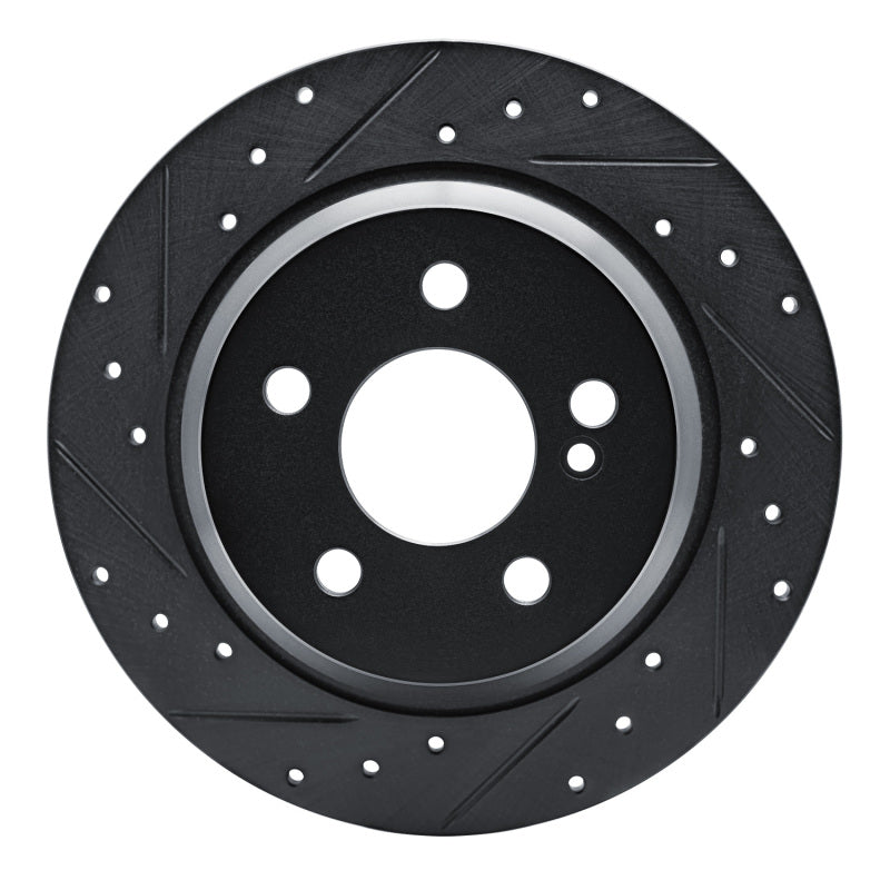 R1 Concepts R1 03-06 Mercedes-Benz SL500 Rear Left Drilled & Slotted Black Brake Rotor