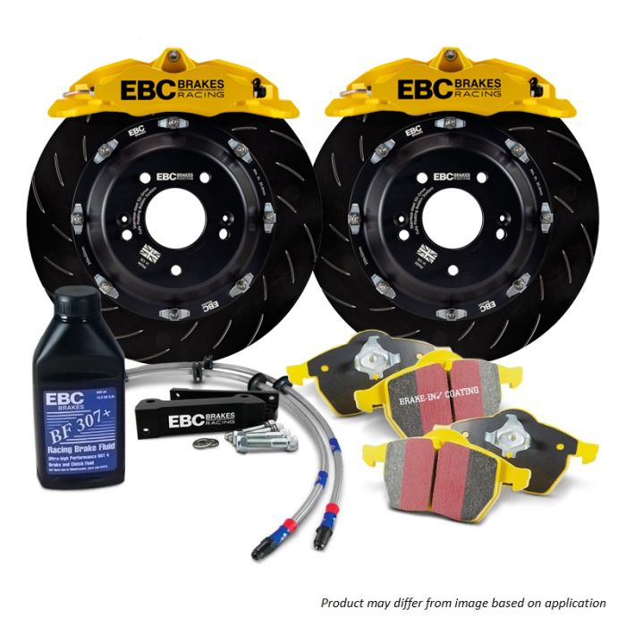 EBC BBK051YEL1 Big Brake Kit Front 355x32mm Curved Slotted Apollo4 Yellow