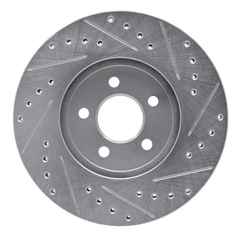 R1 Concepts R1 95-06 Chrysler Cirrus Front Left Drilled & Slotted Silver Brake Rotor