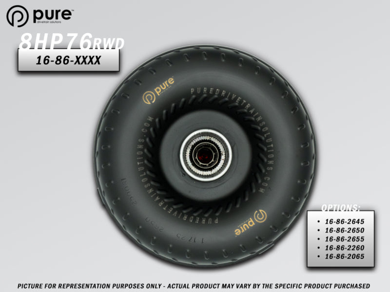 Pure Drivetrain Solutions Pure Drivetrain 8HP76 High Performance Billet Race Torque Converter - 26/55 Stator - RWD