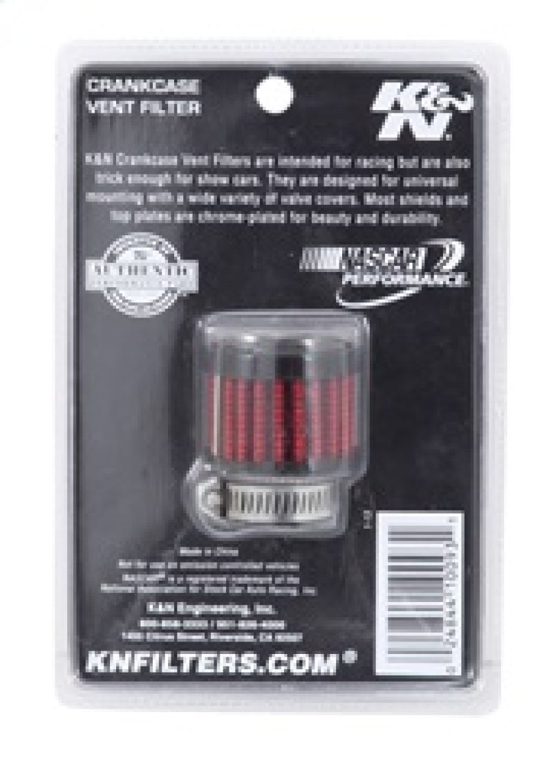 K&N Engineering K&N 0.75 inch ID 1.375 inch OD 1.125 inch H Clamp On Crankcase Vent Filter