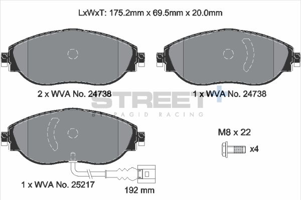 PAGID Racing T8192SP2001 STREET+ Brake Pads