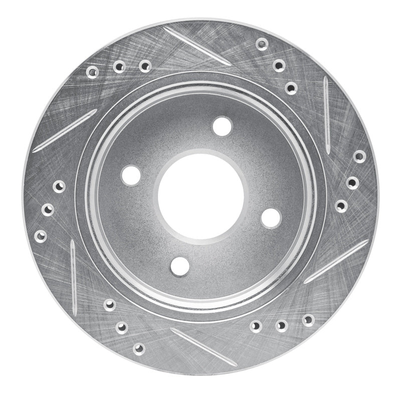 R1 Concepts R1 95-04 Ford CONTOUR Rear Left Drilled & Slotted Silver Brake Rotor