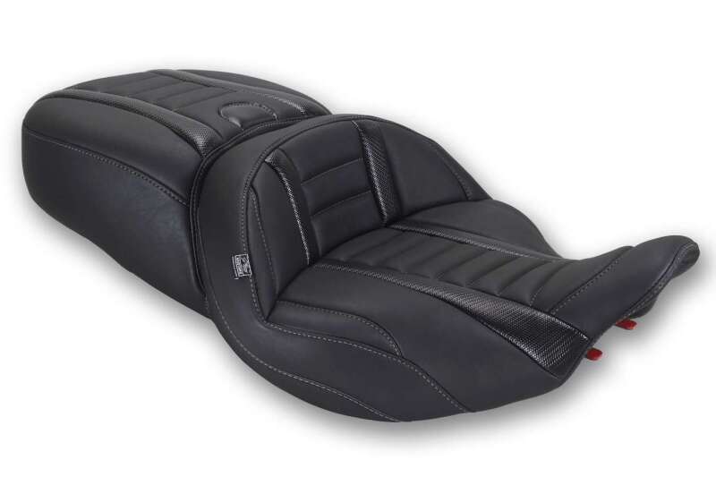 Mustang Motorcycle Mustang 23-26 Harley CVO Road Glide, Street Glide, ST Deluxe 1pc 2Up Blk w/Gun Metal Gray Thread