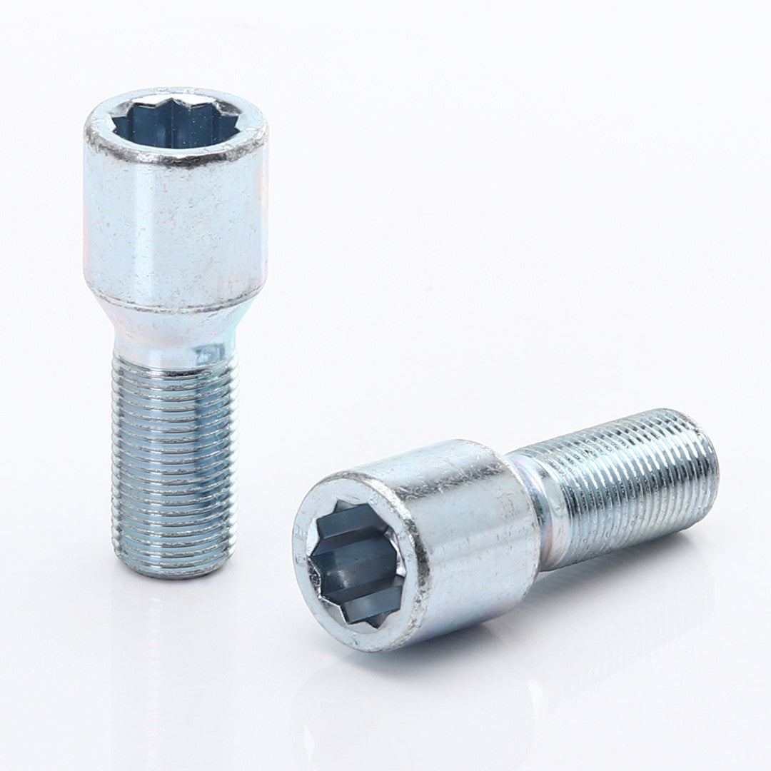 JR Wheels B1215H28S-1 Set of 20 Short SILVER star bolts 12x1,5 + Key