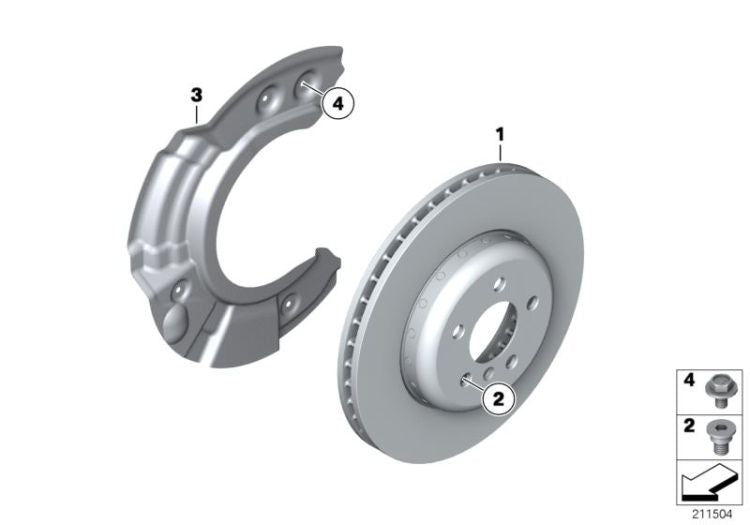 Genuine BMW 34116896652 Brake Disc, Lightweight, Ventilated 330X24