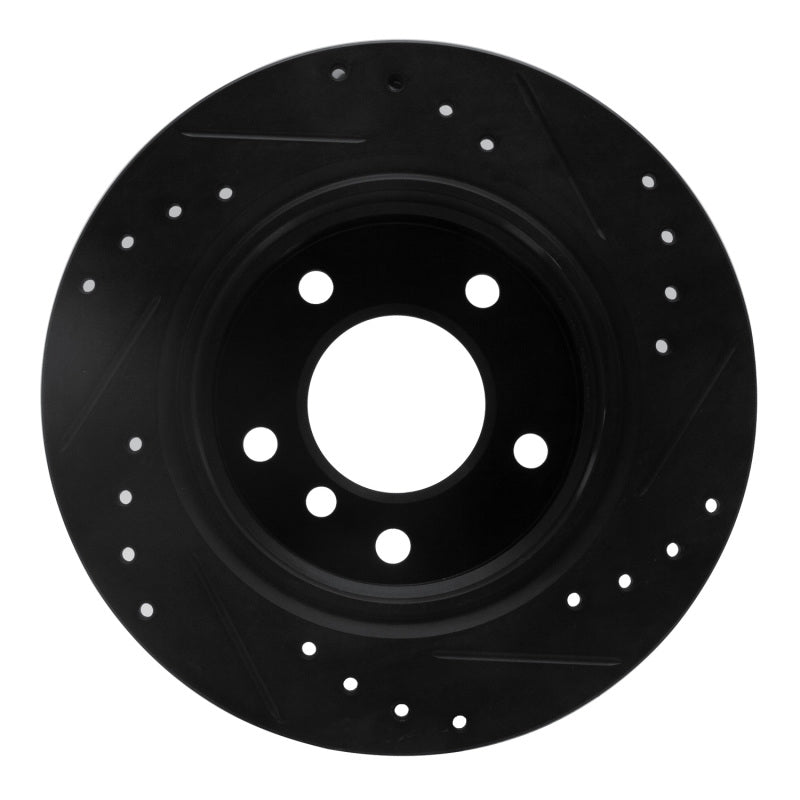 R1 Concepts R1 03-06 BMW Z4 Rear Left Drilled & Slotted Black Brake Rotor