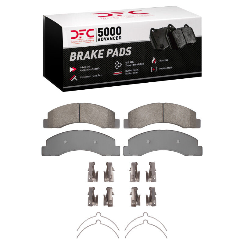 DFC 99-05 Ford F-250 2WD (Super Duty) Front 5000 Advanced Semi Metallic Brake Pads and Hardware Kit