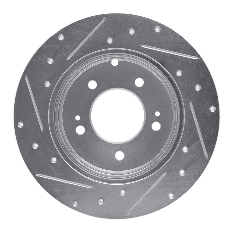 R1 Concepts R1 05-20 Hyundai TUCSON Rear Right Drilled & Slotted Silver Brake Rotor