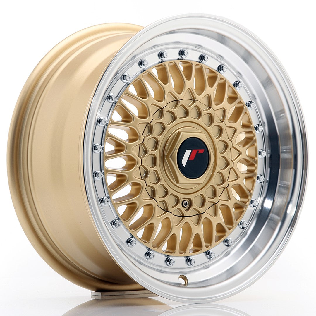 JR Wheels JR91570XX2074GD - JR9 15x7 ET20 BLANK Gold w/ Machined Lip