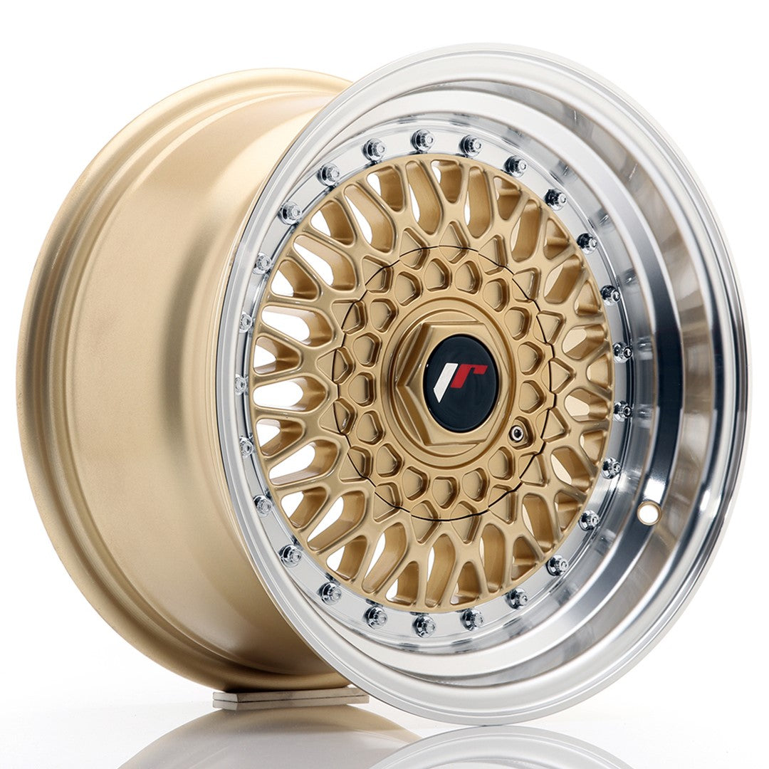 JR Wheels JR91580XX2074GD - JR9 15x8 ET20 BLANK Gold w/ Machined Lip