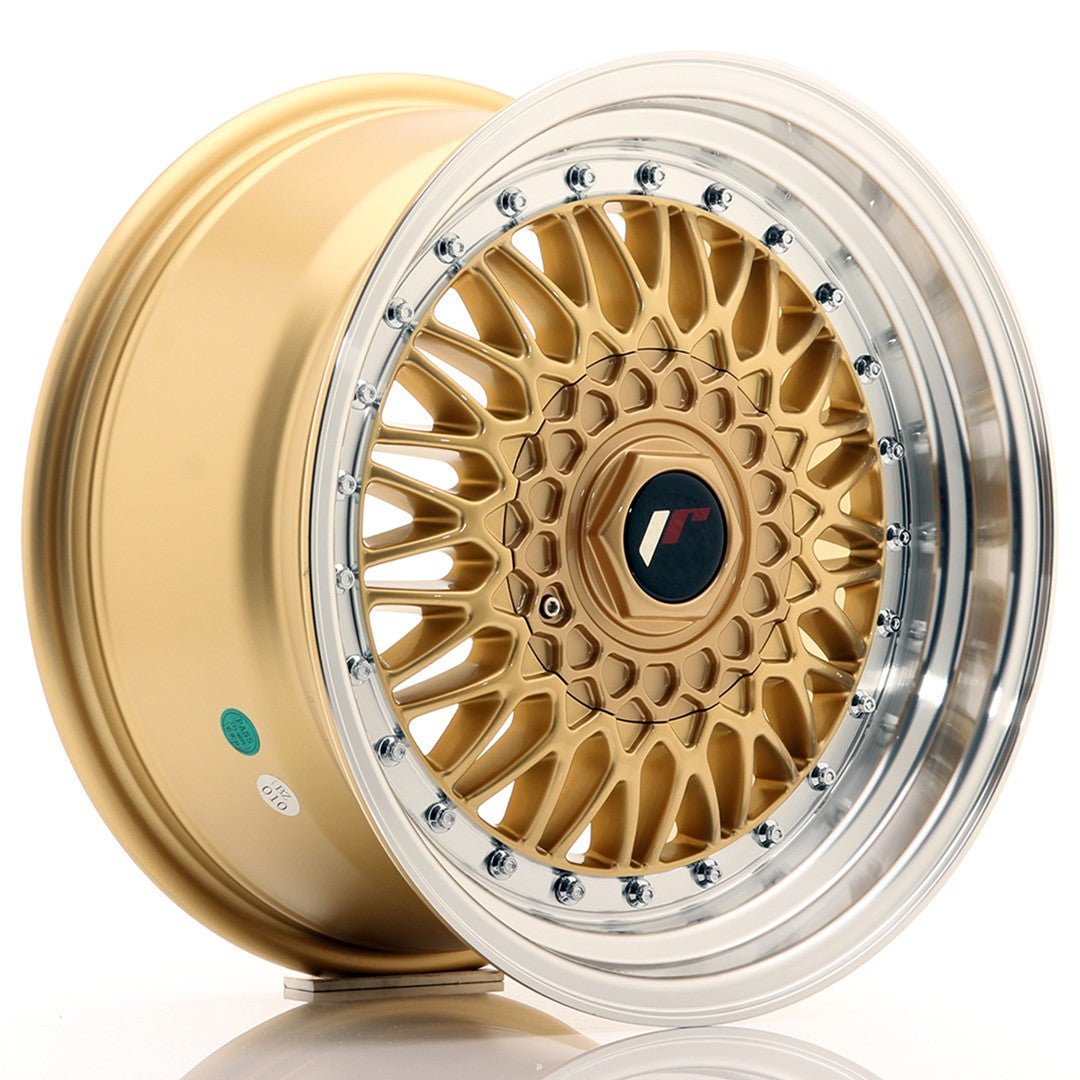 JR Wheels JR91680XX2574GD JR Wheels JR9 16x8 ET25 BLANK Gold w/ Machined Lip