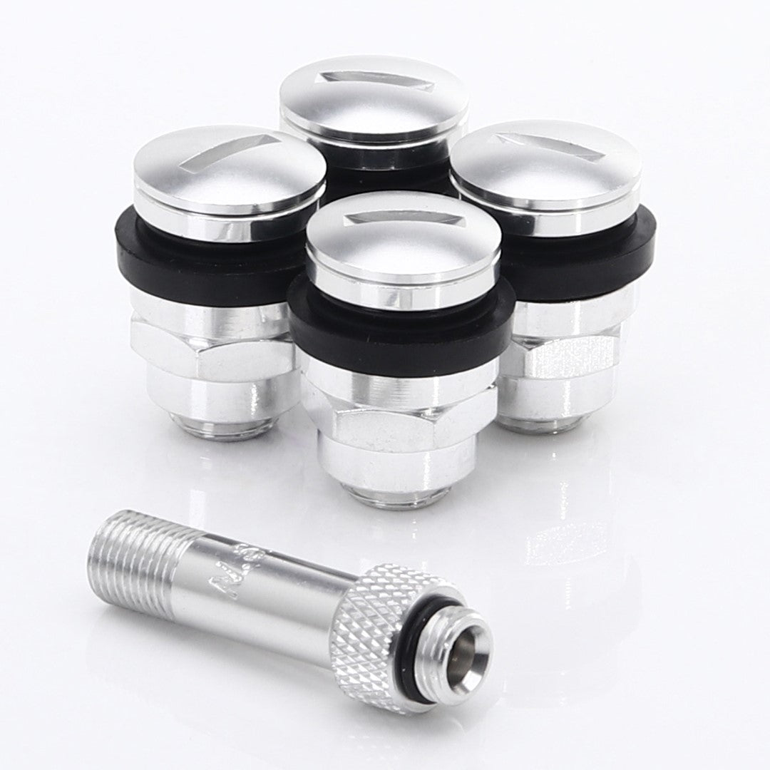 JR Wheels JRAV1-S Set of Flat aluminum air valves JR v1 - SILVER