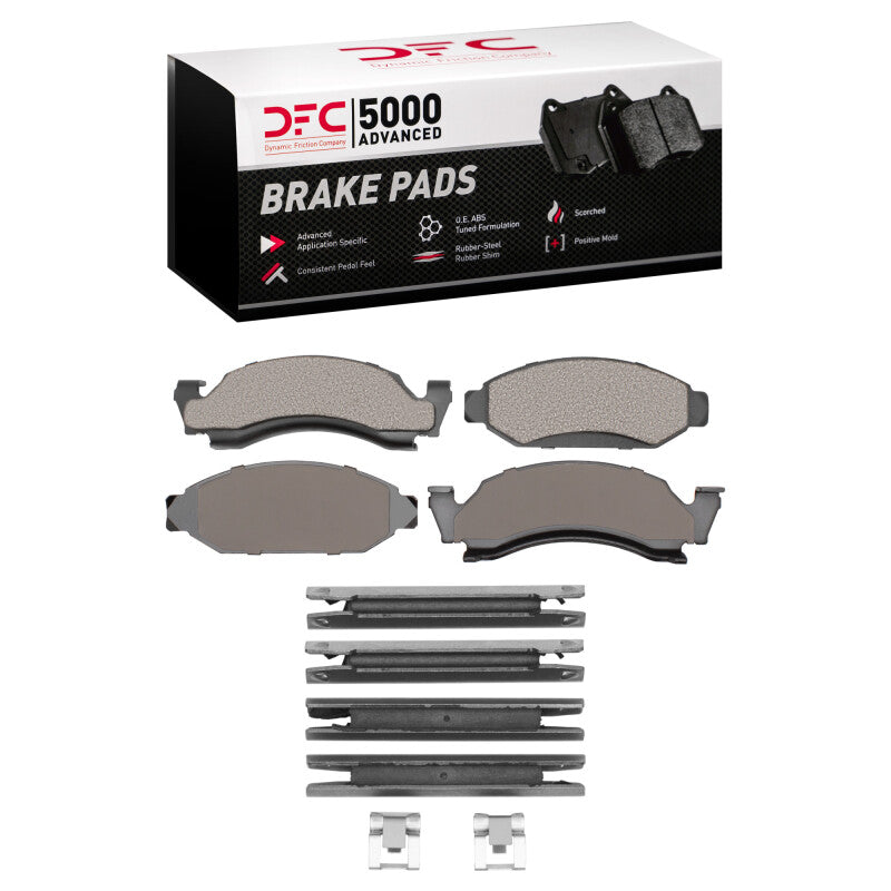 DFC 86-93 Ford F-150 RWD Front 5000 Advanced Semi Metallic Brake Pads and Hardware Kit