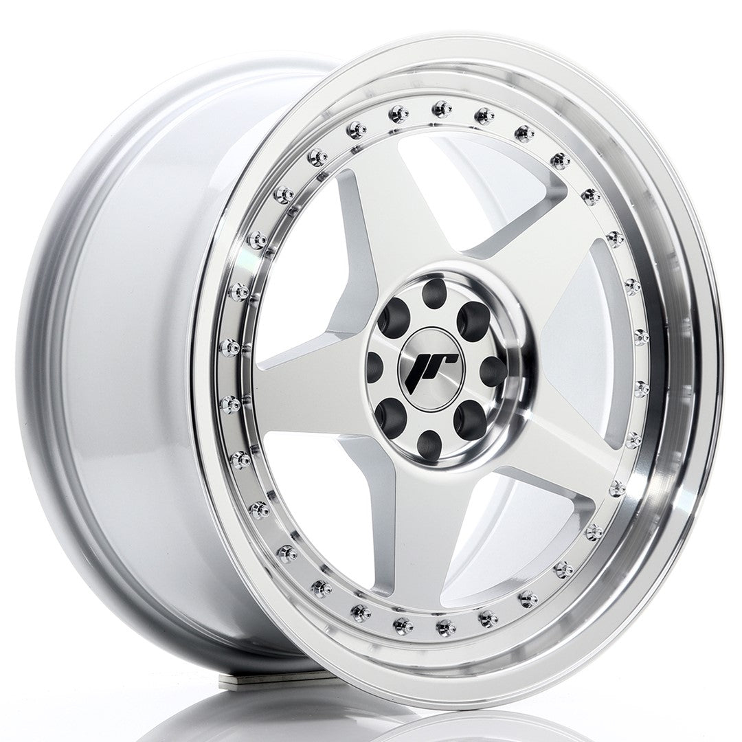 JR Wheels JR6178043574SM - JR6 17x8 ET35 4x100/114 Silver Machined Face