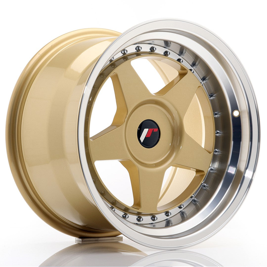 JR Wheels JR61710XX2074GDL - JR6 17x10 ET20 BLANK Gold w/ Machined Lip