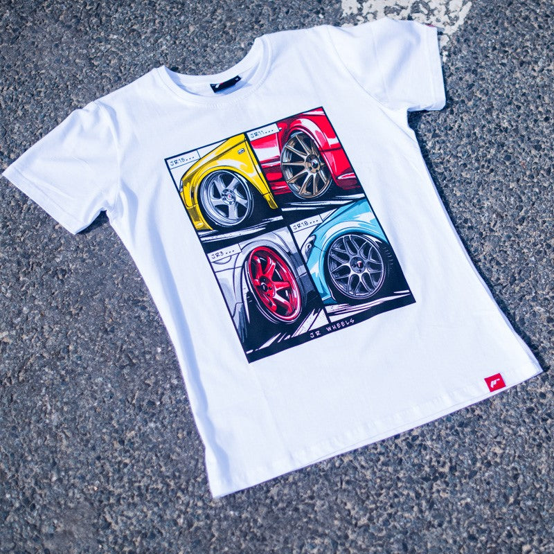 JR Wheels TSHIRT-MJRMIXW-XL JR Men's T-Shirt MIX White Size XL