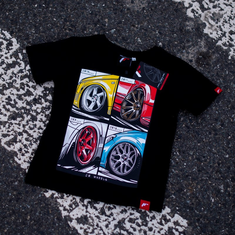 JR Wheels TSHIRT-JJRMIXBK-122 JR Junior T-Shirt MIX Black Size 122/128