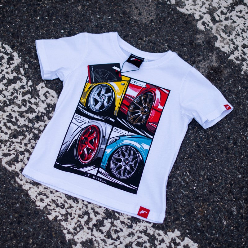 JR Wheels TSHIRT-JJRMIXW-122 JR Junior T-Shirt MIX White Size 122/128