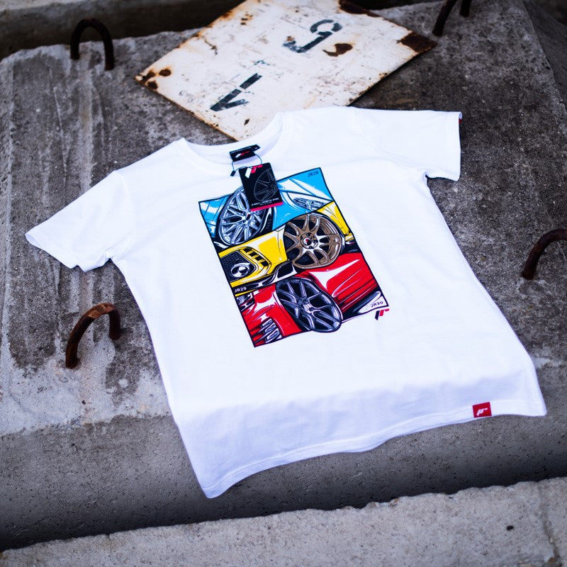 JR Wheels TSHIRT-MJRMIX2W-S JR Men's T-Shirt MIX-2 White Size S