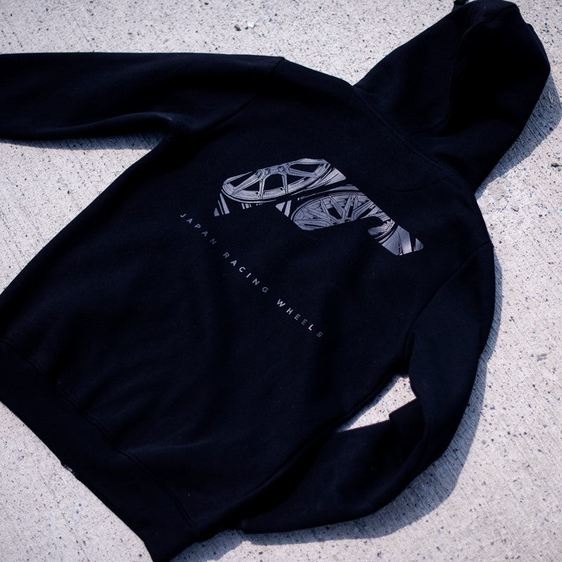 JR Wheels HOODIE-UJRLOGOBK-XXL JR Unisex Zip Hoodie Logo Black Size XXL