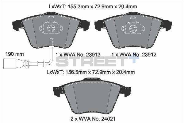 PAGID Racing T8048SP2001 STREET+ Brake Pads
