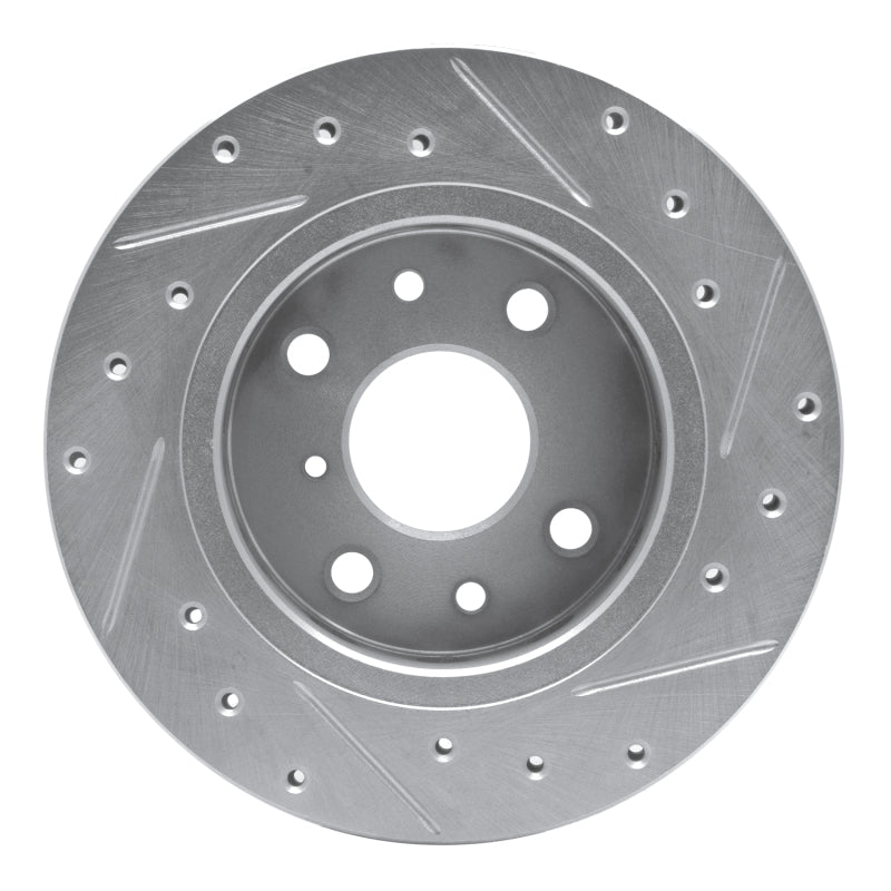 R1 Concepts R1 94-00 Kia SPECTRA Front Left Drilled & Slotted Silver Brake Rotor