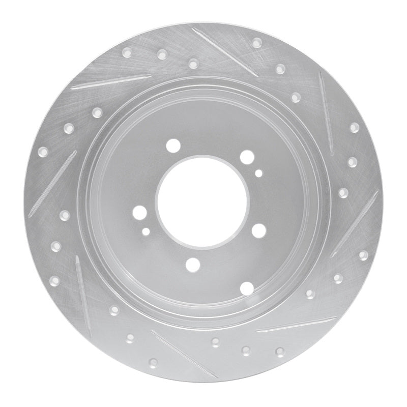 R1 Concepts R1 07-15 Mitsubishi Outlander Rear Left Drilled & Slotted Silver Brake Rotor