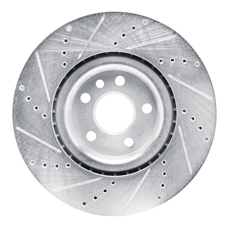 R1 Concepts R1 20-20 Jaguar F-Pace Front Right Drilled & Slotted Silver Brake Rotor