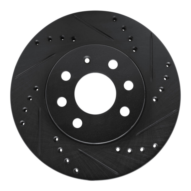 R1 Concepts R1 99-99 Daewoo Nubira Front Right Drilled & Slotted Black Brake Rotor