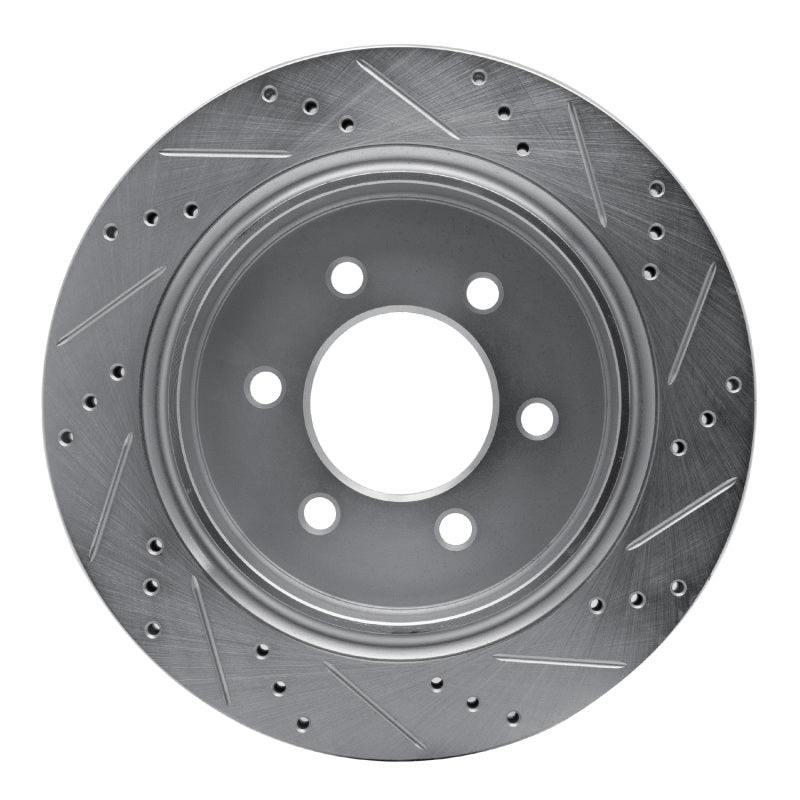 R1 Concepts R1 15-17 Ford F-150 4WD Rear Left Drilled & Slotted Silver Brake Rotor
